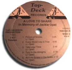 Jackie Opel - A Love To Share - label