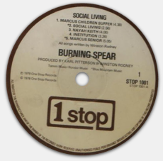 Burning Spear - Social Living - One Stop - 1978